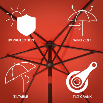 Collins 9 ft. Classic Cottage Tassel Market Patio Umbrella